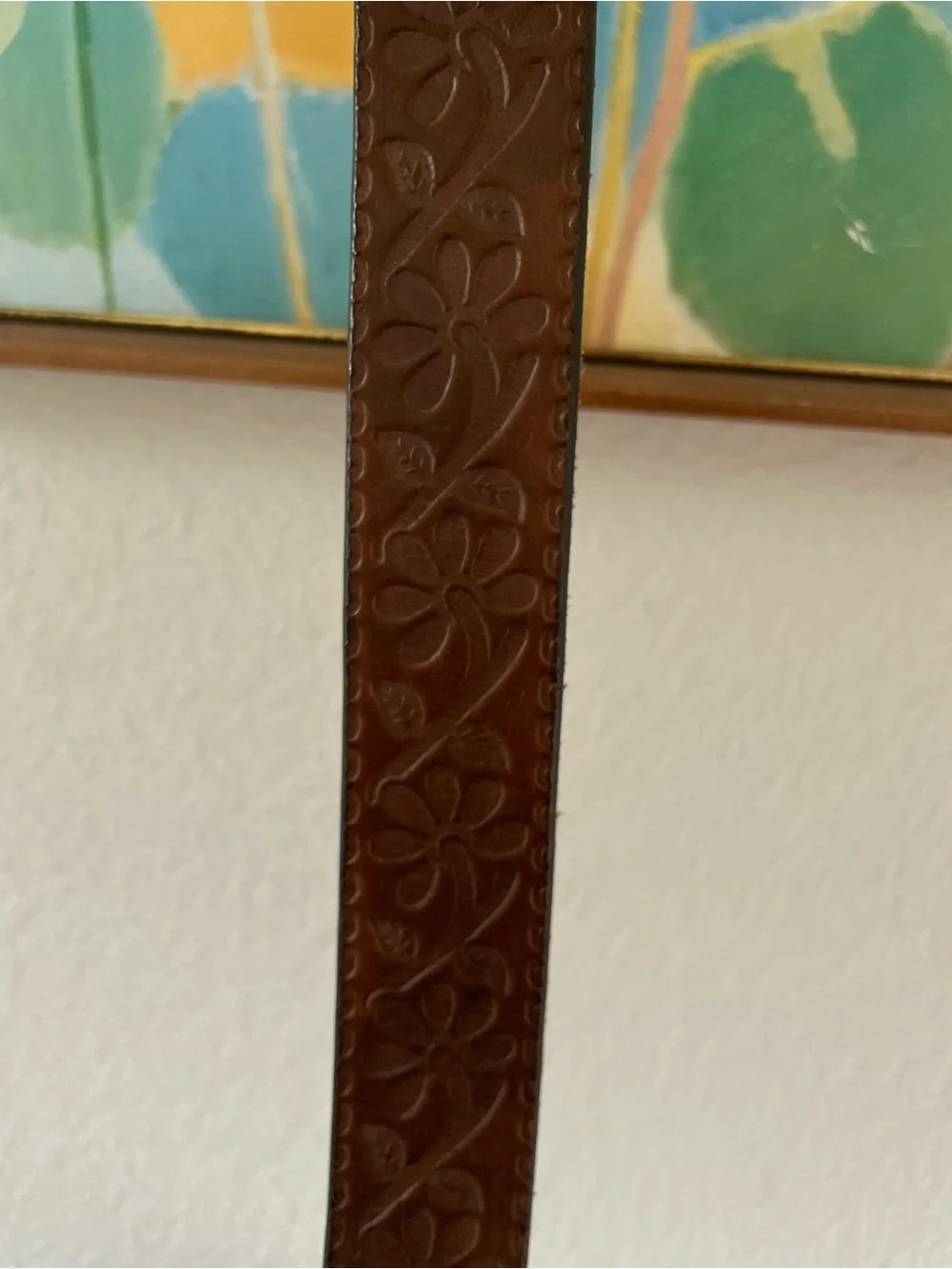 Fossil Floral Embossed Leather Belt